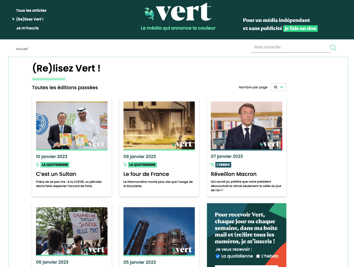 Tous les numéros passés de Vert sont désormais en accès libre sur notre site