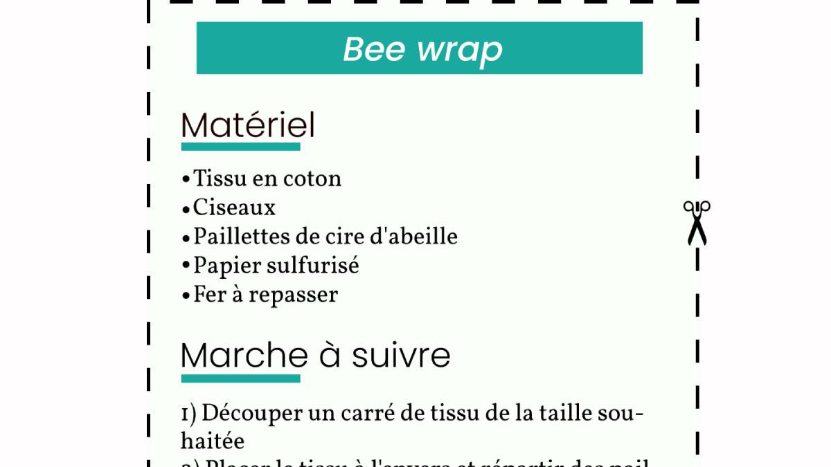 VendreDIY : le « bee wrap », une toile cirée à la cire d&rsquo;abeille