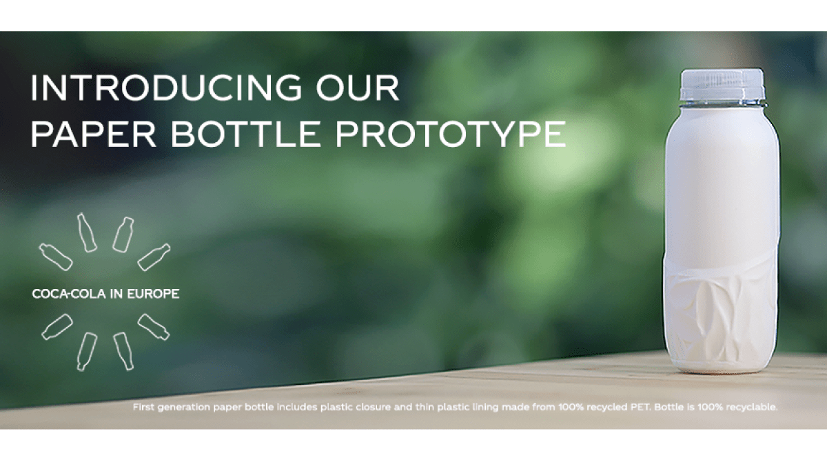 Coca-cola et ses bouteilles en papier faites de plastique
