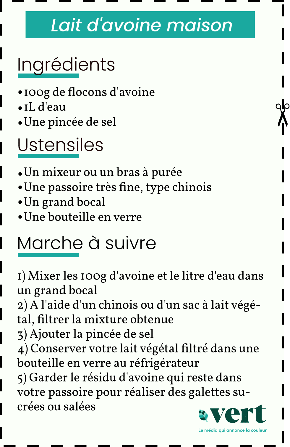 VendreDIY : le lait d&rsquo;avoine maison